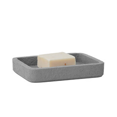 Мыльница для ванной Fora Concrete настольная полирезин серая (FOR-CON036) - фото 1