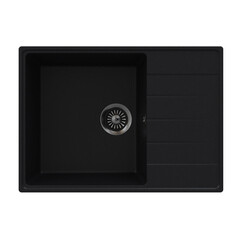 Изображение товара Мойка для кухни Maunfeld Lacrima 75х50х18 см врезная с крылом кварц черная