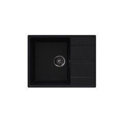 Изображение товара Мойка для кухни Maunfeld Lacrima 65х50х18 см врезная с крылом кварц черная