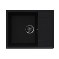 Мойка для кухни Maunfeld Lacrima 61х49х18 см врезная с крылом кварц черная