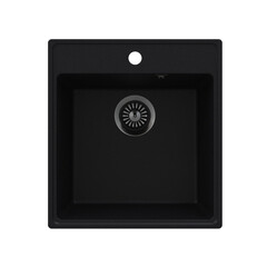 Мойка для кухни Maunfeld Perla 46х50х18 см врезная кварц черная