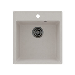 Мойка для кухни Maunfeld Perla 46х50х18 см врезная кварц кремовая