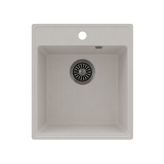 Мойка для кухни Maunfeld Perla 43х49х18 см врезная кварц кремовая