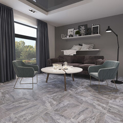 Керамогранит Gracia Ceramica Volterra Grey серый 450х450х8 мм (8 шт.=1,62 кв.м) - фото 10