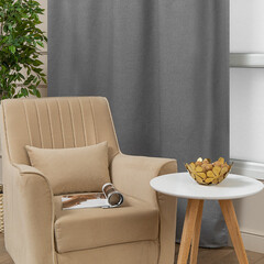 Штора имитация льна серая 160х260 см Amore Mio (94615) - фото 7