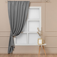 Изображение товара Штора имитация льна серая 160х260 см Amore Mio (94615)