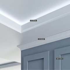 Молдинг из экополимера ударопрочный 70х15х2000 мм под покраску Bello Deco XPS M 17 белый - фото 5