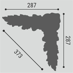 Угол к молдингу из экополимера ударопрочный 287х287х17 мм Bello Deco М10У4 - фото 3