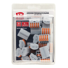 Клемма на 5 проводов КМ 222-415 0,08-(2,5)4 кв.мм с рычажками без пасты (25 шт.) (ЦБ-00021628/5105) - фото 3