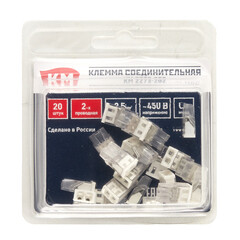 Клемма на 2 провода КМ 2273-202 0,5-2,5 кв.мм самозажимная без пасты (20 шт.) (ЦБ-00021630/5107) - фото 3