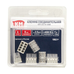 Клемма на 8 проводов КМ 2273-208 0,5-2,5 кв.мм самозажимная без пасты (6 шт.) (ЦБ-00021638/5116) - фото 3