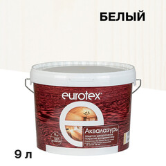 Изображение товара Лак антисептик акриловый Eurotex Аквалазурь белый 9 л