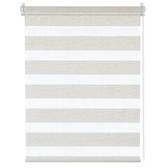 Рулонная штора день-ночь 160х180 см Decofest Бейс эко-бежевая - фото 8