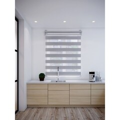 Рулонная штора день-ночь 50х160 см Decofest Бейс мини серая - фото 8