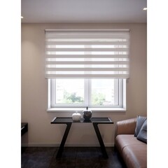 Рулонная штора день-ночь 50х160 см Decofest Бейс мини белая - фото 8