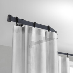 Карниз потолочный пластмассовый однорядный гибкий Лайт 600 см черный - фото 3