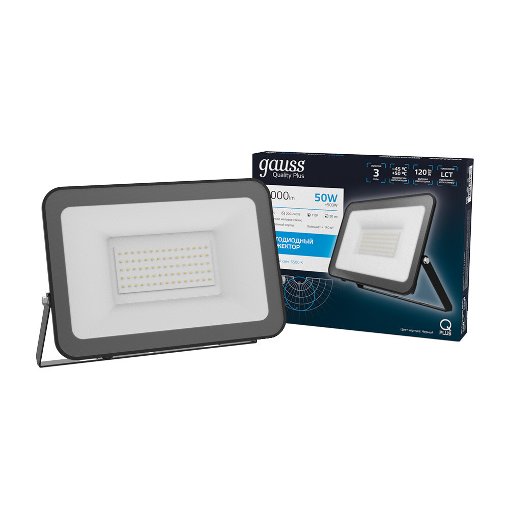 

Прожектор светодиодный Gauss Qplus ДО-50 6500К 50 Вт IP65 черный