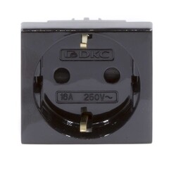 Изображение товара Розетка для кабель-канала DKC Viva черная со шторками 2 модуля (45205)