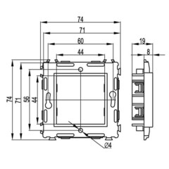 Адаптер для рамки для кабель-канала DKC Brava белый 2 модуля (75020W) - фото 2