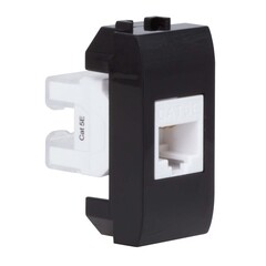 Розетка для кабель-канала компьютерная DKC Brava черная RJ45 1 модуль (77654N) - фото 4