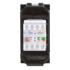 Розетка для кабель-канала компьютерная DKC Brava черная RJ45 1 модуль (77654N) - фото 2