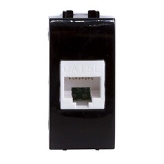 Изображение товара Розетка для кабель-канала компьютерная DKC Brava черная RJ45 1 модуль (77654N)