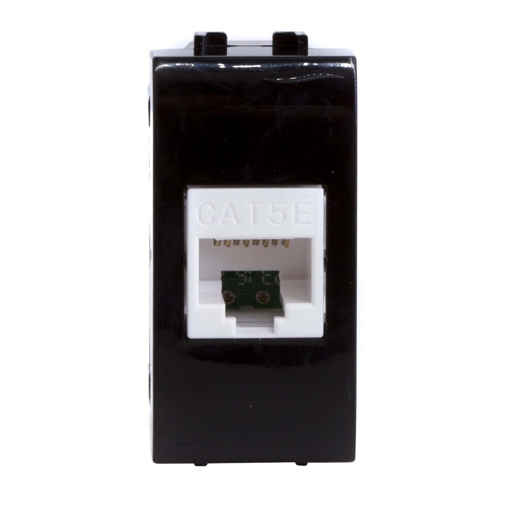 

Розетка для кабель-канала компьютерная DKC Brava черная RJ45 2 модуля (77654N), Черный