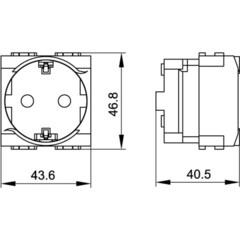 Розетка для кабель-канала DKC Brava черная со шторками 2 модуля (77482N) - фото 2