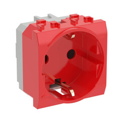 Розетка для кабель-канала DKC Brava красная со шторками 2 модуля (76482R) - фото 2