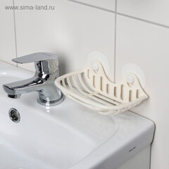 Мыльница для ванной Полимербыт с держателем на присоске пластик (4322000) - фото 6