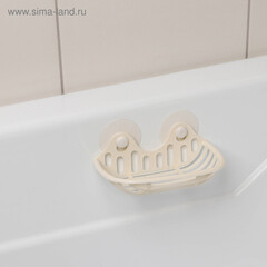 Мыльница для ванной Полимербыт с держателем на присоске пластик (4322000) - фото 5