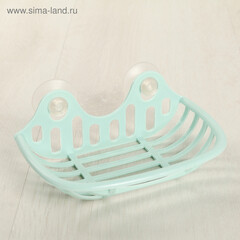 Мыльница для ванной Полимербыт с держателем на присоске пластик (4322000) - фото 4