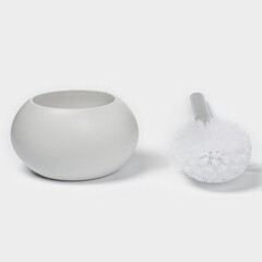 Ершик для унитаза Доляна Wave напольный керамика/пластик белый (10666058) - фото 3