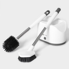 Ершик для унитаза Savanna напольный пластик/силикон белый (9822060) - фото 4