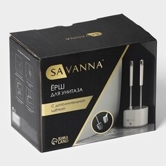 Ершик для унитаза Savanna напольный пластик/силикон белый (9822060) - фото 2