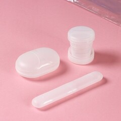 Набор аксессуаров дорожный Доляна 3 предмета пластик прозрачный - фото 2