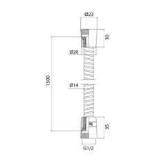 Шланг для душа Iddis 1500 мм металл хром (A5021115) - фото 2
