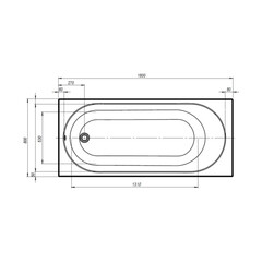 Ванна акриловая 1Marka Monck 180х80 см без ножек (01мон1880) - фото 2