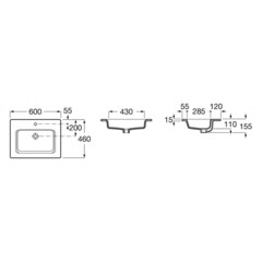 Раковина Roca The Gap Unik 60 см встраиваемая белая (7.3279.A.800.0) - фото 2