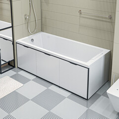 Экран для ванны фронтальный 1Marka Grunge Loft МДФ 170х55 см белый откидной (GL170IceWhite) - фото 4