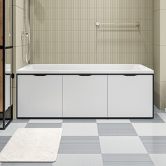 Экран для ванны фронтальный 1Marka Grunge Loft МДФ 170х55 см белый откидной (GL170IceWhite) - фото 3