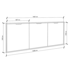 Экран для ванны фронтальный 1Marka Grunge Loft МДФ 150х55 см белый откидной (GL150IceWhite) - фото 2