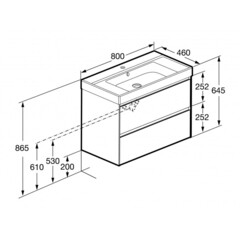 Тумба под раковину Roca Ona 80 см подвесная зеленая матовая (A857630513) - фото 3