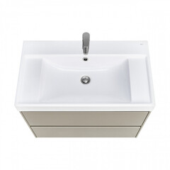 Тумба под раковину Roca Ona 80 см подвесная бежево-серая матовая (A857630510) - фото 11