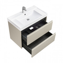 Тумба под раковину Roca Ona 80 см подвесная бежево-серая матовая (A857630510) - фото 10