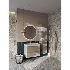 Тумба под раковину Roca Ona 80 см подвесная бежево-серая матовая (A857630510) - фото 3