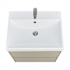 Тумба под раковину Roca Ona 60 см подвесная бежево-серая матовая (A857613510) - фото 9