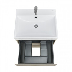 Тумба под раковину Roca Ona 60 см подвесная бежево-серая матовая (A857613510) - фото 7