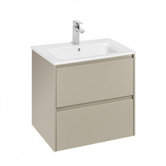 Тумба под раковину Roca Ona 60 см подвесная бежево-серая матовая (A857613510) - фото 8