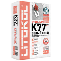 Изображение товара Клей для плитки/ керамогранита/ камня Litokol SuperFlex K77 высокоэластичный белый класс C2 TE S1 25 кг